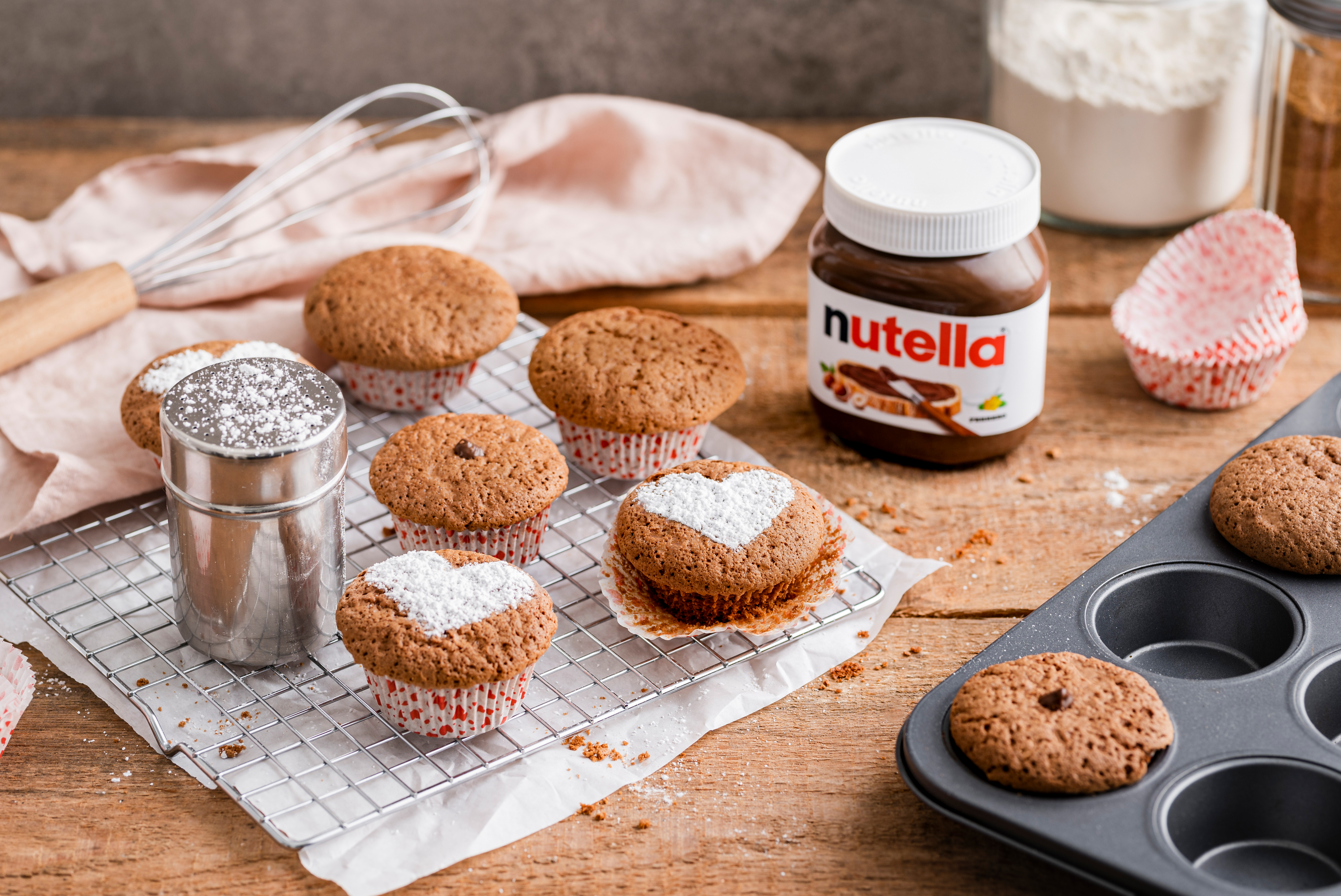 Valentinstags-Schokomuffins mit nutella® – Herz Rezept