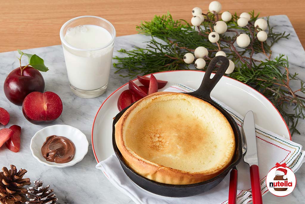 Baked Dutch Chrismas Baby Pancake with Nutella® | Holiday Recipes