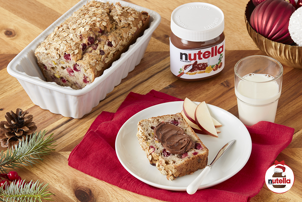 Christmas Banana Bread with Cranberry, Nuts & Nutella® | Holiday Recipes