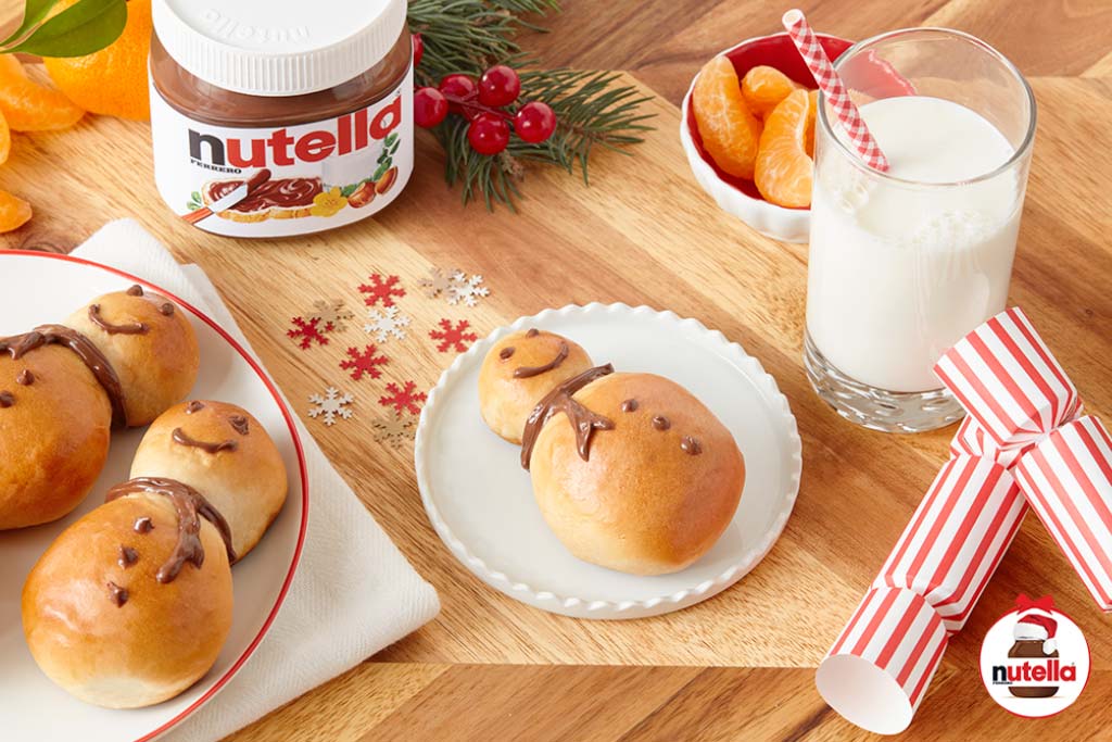 Christmas Snowmen Custard buns with Nutella® | Holiday Recipes