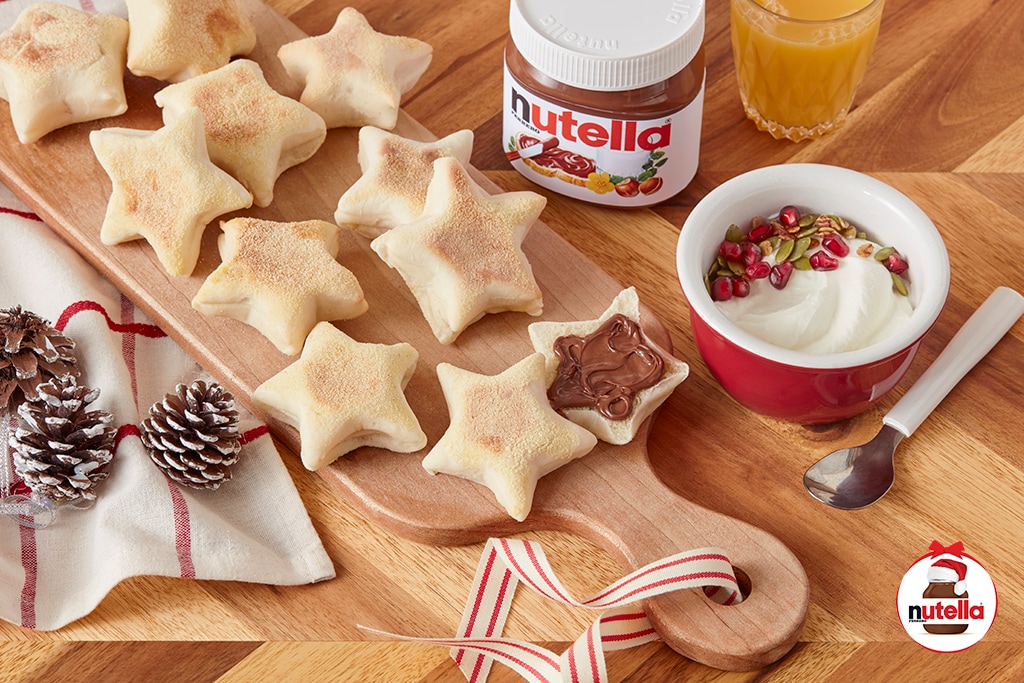 Christmas Star shaped English muffins with Nutella® | Holiday Recipes