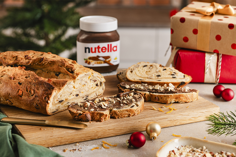 Christmas Stollen Recipe with Nutella® Topping.